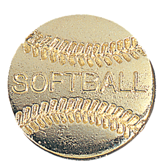 Gold Softball Lapel Pin