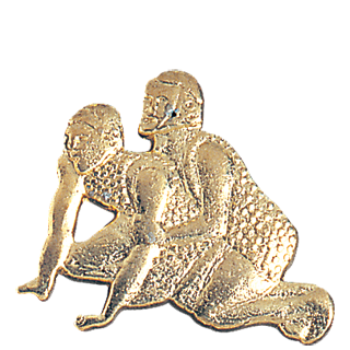 Gold Wrestling Lapel Pin