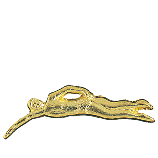 Gold Male Swimmer Lapel Pin