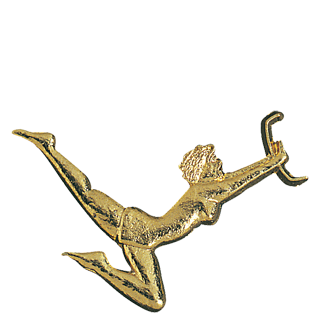 Gold Female Gymnastics Lapel Pin