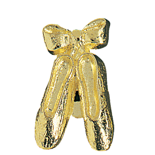 Gold Ballet Dance Slipper Lapel Pin