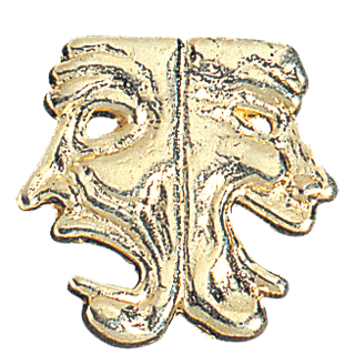 Gold Drama Mask Lapel Pin