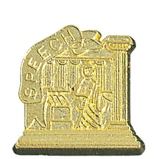 Gold School Speech Lapel Pin