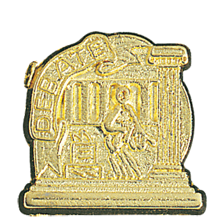 Gold School Debate Lapel Pin