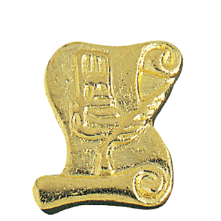 Gold School Journalism Lapel Pin