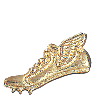 Gold Winged Track Shoe Lapel Pin