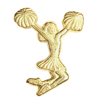 Gold Cheerleader Lapel Pin