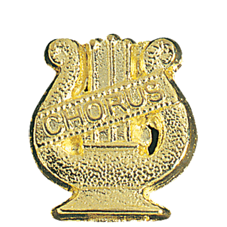 Gold Music Chorus Lapel Pin