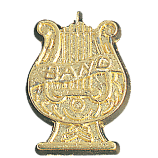 Gold Music Band Lapel Pin