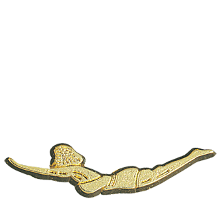 Gold Female Swimmer Lapel Pin