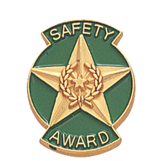 Green Safety Award Star Lapel Pin