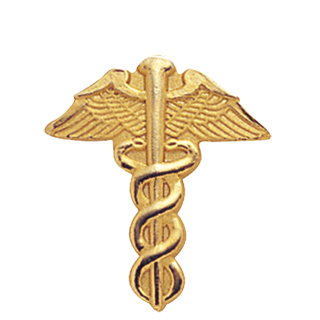 Medical Caduceus Gold Lapel Pin