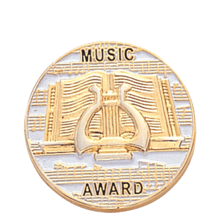 Music Award Round Lapel Pin