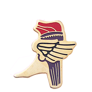 Winged Foot Torch Lapel Pin