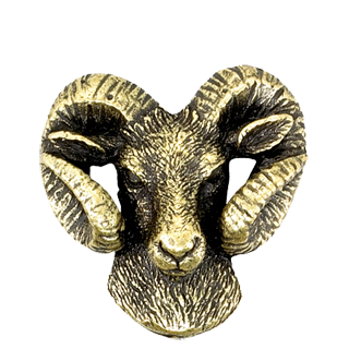 Golden Brass Ram Mascot Pin