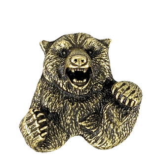 Golden Brass Bear Mascot Pin