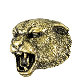 Golden Brass Panther Mascot Pin