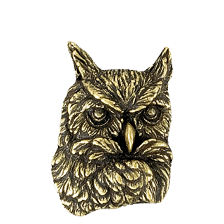 Golden Brass Owl Mascot Pin