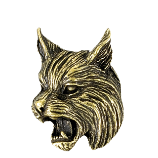 Golden Brass Bobcat Mascot Pin