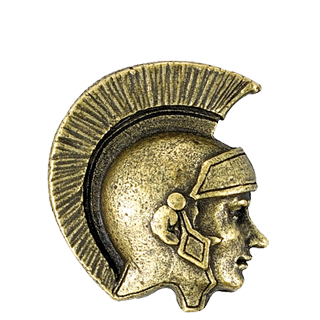 Golden Brass Spartan Mascot Pin