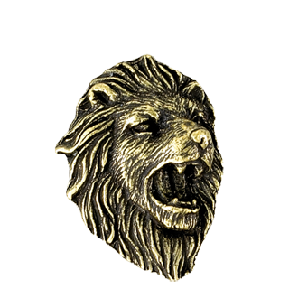 Golden Brass Lion Mascot Pin