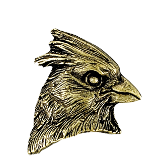 Golden Brass Cardinal Mascot Pin