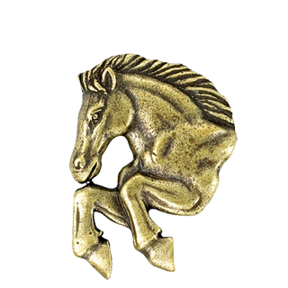 Golden Brass Mustang Horse Mascot Pin