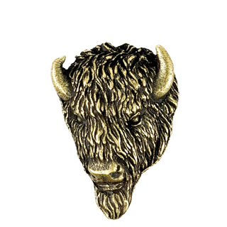 Golden Brass Buffalo Mascot Pin