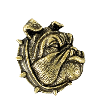 Golden Brass Bulldog Mascot Pin