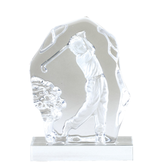 Golf Drive Crystal Trophy - 6.75