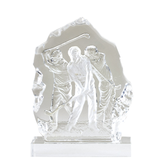 Three Golfers Crystal Trophy - 7.5