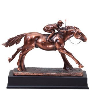 Bronze Horse Racing Trophy - 10.5