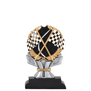 Racing Flags Impact Trophy - 6" | Racing Trophies | Cheap Sports Trophies