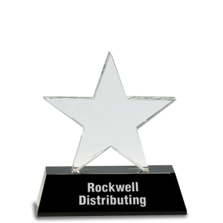 Crystal Star on Black Base Award - 6.75