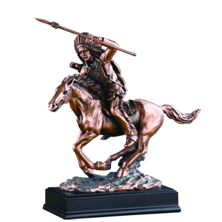 Indian Warrior on Horse Trophy - 11