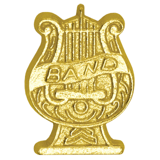 Gold Music Lyre Band Lapel Pin