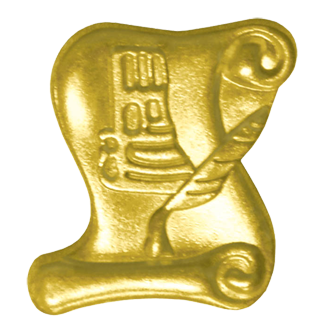 Gold Knowledge Scroll Lapel Pin