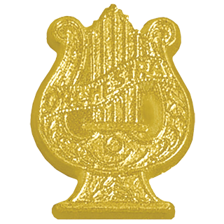 Gold Music Lyre Orchestra Lapel Pin