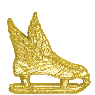 Gold Winged Ice Skating Lapel Pin